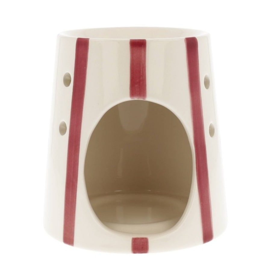 Un brûleur pour fondants parfumés Stripes rouge de la marque Scentchips, vue de dos