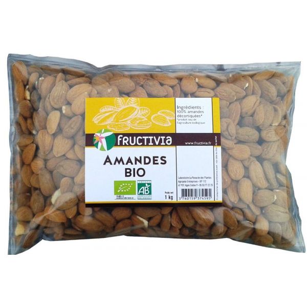 Amandes Décortiquées Bio - Sachet 1 Kg - Fructivia