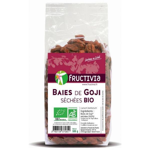 Baies De Goji Séchées Bio - Sachet 500 G - Fructivia