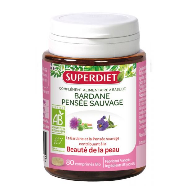 Bardane / Pensée Sauvage Bio - 80 Comprimés - Superdiet