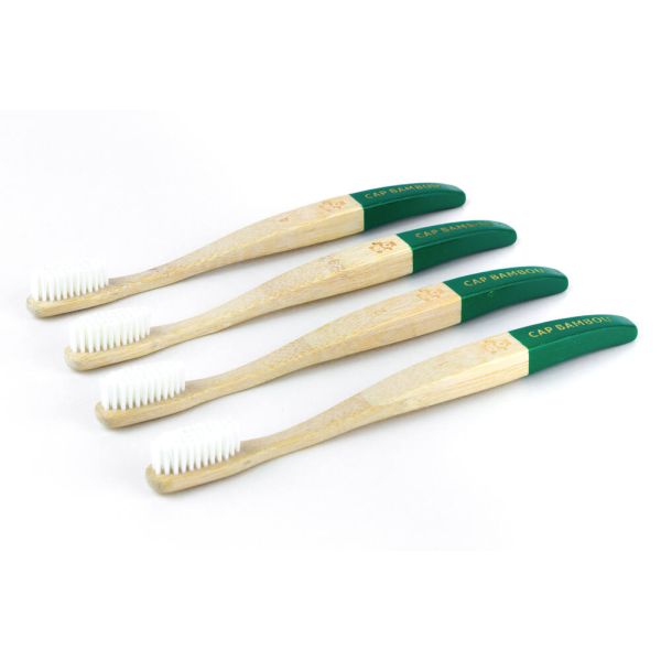 Brosse À Dents Adultes Souple Vert - Boîte De 4 - Cap Bambou