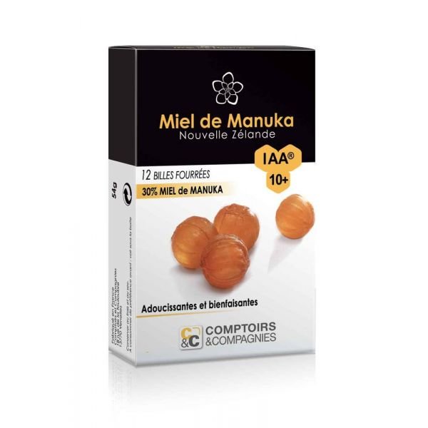 Billes Fourrées 30% Miel De Manuka Iaa 10+ - Étui 12 Billes Fourrées - Comptoirs et compagnies