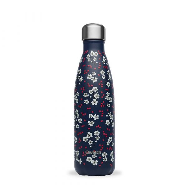 Qwetch - Bouteille Isotherme Bleu, Collection Hanami - 500 Ml - Qwetch