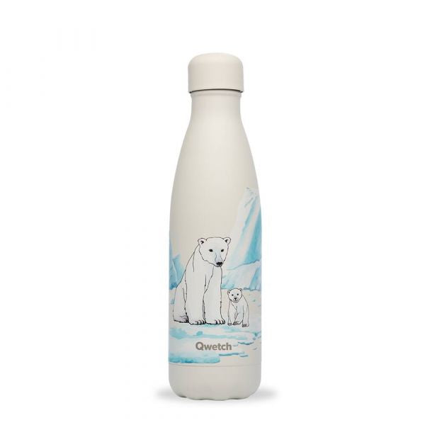 Qwetch - Bouteille Isotherme Ours Polaire, Collection Banquise - 500 Ml - Qwetch