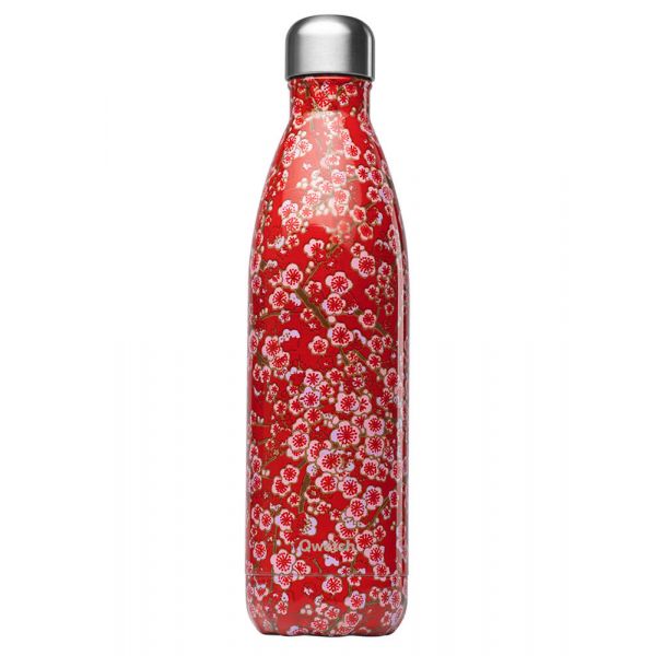 Qwetch - Bouteille Isotherme Inox Flowers Rouge - 750 Ml - Qwetch