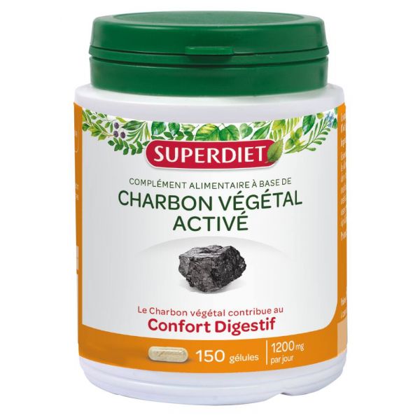 Charbon Végétal - 150 Gélules - Superdiet