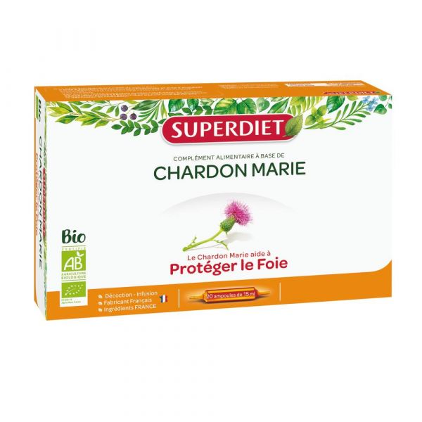 Chardon Marie Bio - 20 Ampoules De 15 Ml - Superdiet