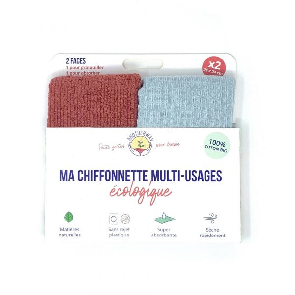 Anotherway - Chiffonettes Lavables Multi-usages - Lot De 2 - Anotherway