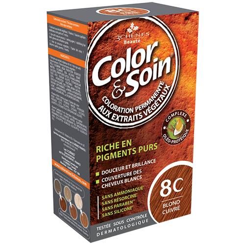 Color & Soin 8 C - Blond Cuivré - 135 Ml - 3 chenes