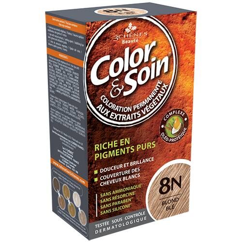 Color & Soin 8 N - Blond Blé - 135 Ml - 3 chenes