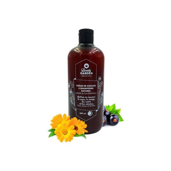 Crème De Douche Et Shampoing Naturel Au Cassis Bio - 500 Ml - Beauty Garden