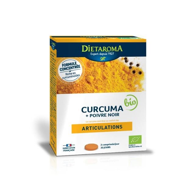 Curcuma & Poivre Noir Bio - 60 Comprimés - Dietaroma