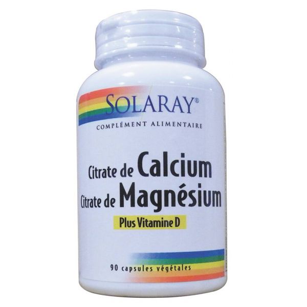 Calcium, Magnésium, Vitamine D - 90 Capsules Végétales - SOLARAY