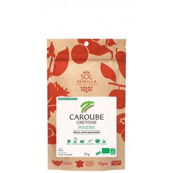 Caroube Crétoise Poudre Bio - 75 G - Sol Semilla