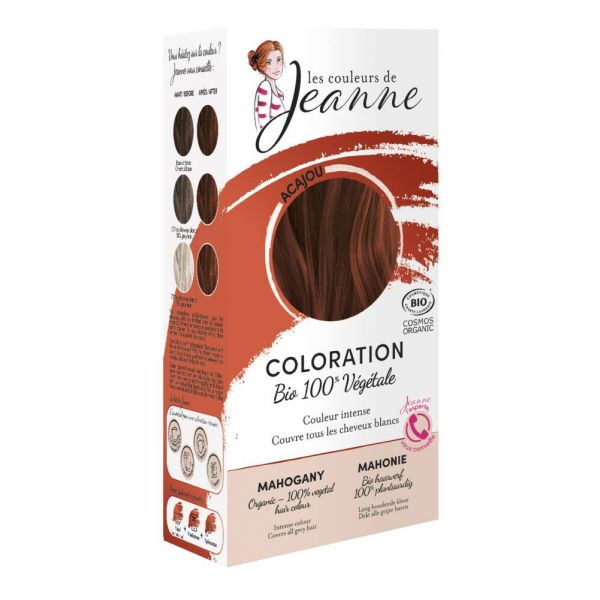 Coloration Acajou 100 % Bio Et Végétale - 2 X 50 G - Les Couleurs de Jeanne