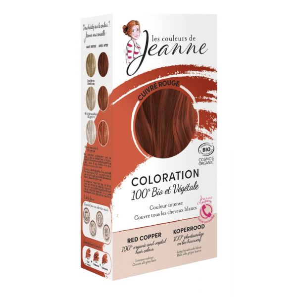 Coloration Cuivré Rouge 100 % Bio Et Végétale - 2 X 50 G - Les Couleurs de Jeanne