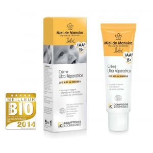 Crème Ultra-réparatrice Bébé 20% Miel De Manuka Iaa 15+ Bio - Tube 40 Ml - Comptoirs et compagnies