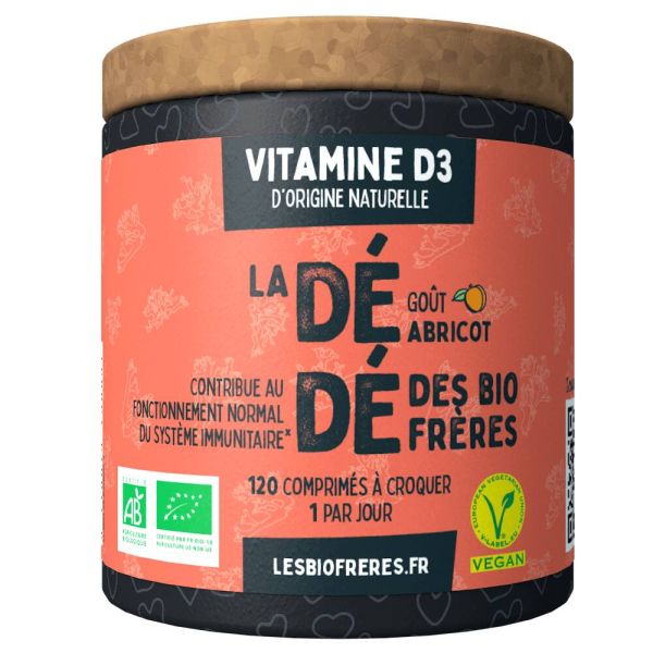 Dédé, Vitamine D3 Abricot Bio - 120 Comprimés À Croquer - Les Bio Freres