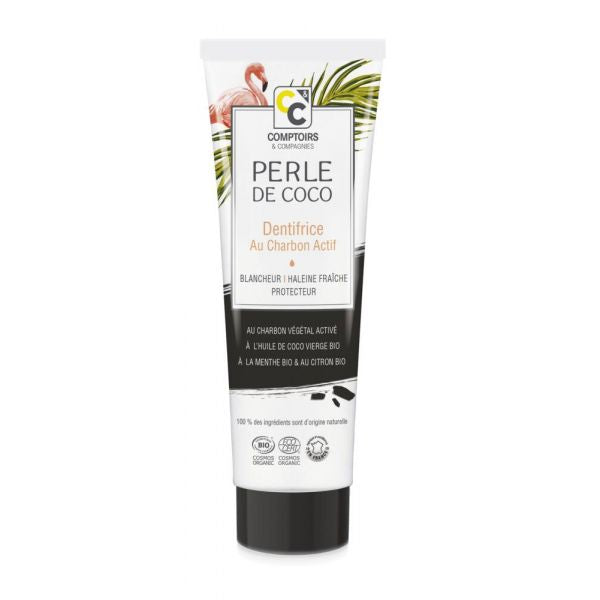 Dentifrice Au Charbon Perle De Coco Bio - 75 Ml - Comptoirs et compagnies