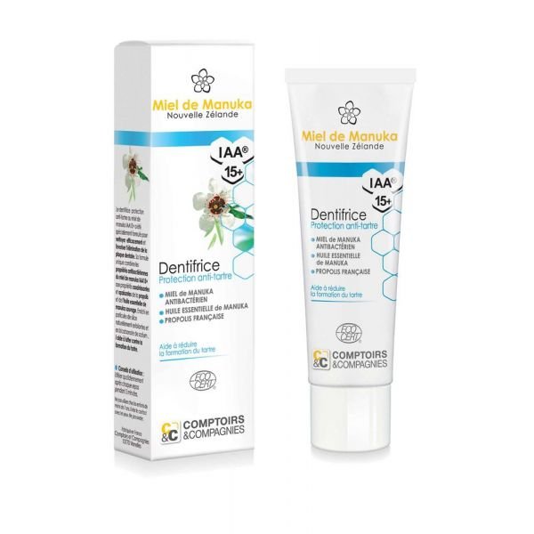 Dentifrice Protection Anti-tartre Miel De Manuka Iaa 15+ Bio - Tube 75 Ml - Comptoirs et compagnies