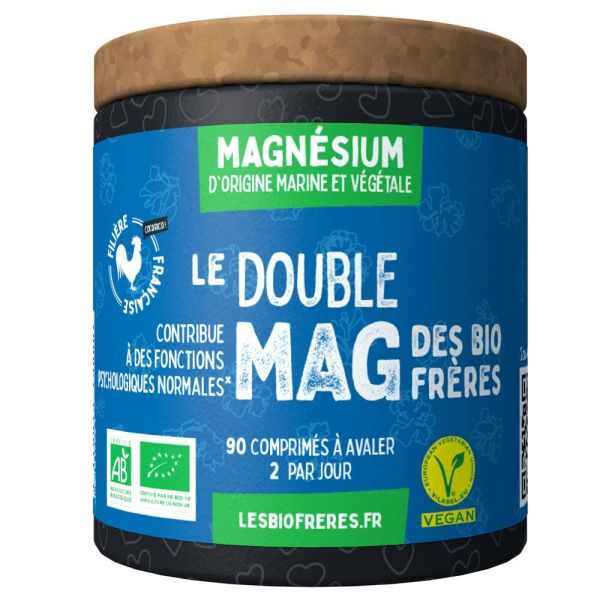 Double Mag, Double Magnésium Bio - 90 Comprimés À Avaler - Les Bio Freres