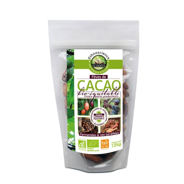 Fèves De Cacao Entières Du Pérou Bio Et Équitable - Sachet 125 G - Ecoidées