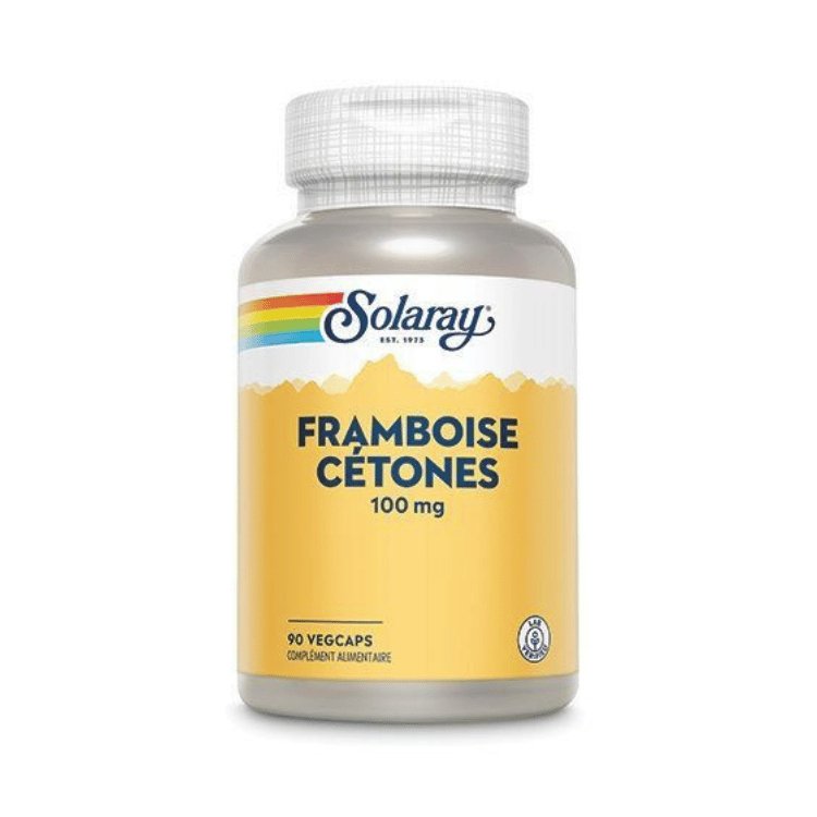 Boîte de Framboise Cétones 100mg de la marque Solaray 90 caspules