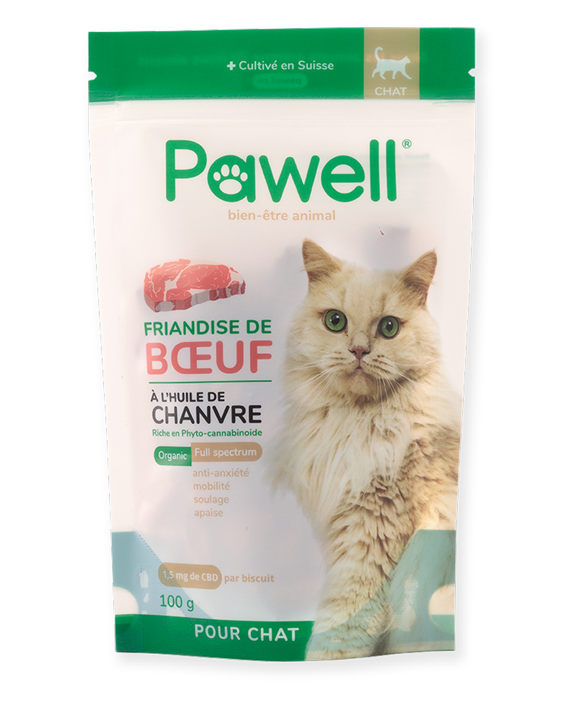 Friandises Chanvre Pour Chat | Pur Boeuf - 100gr