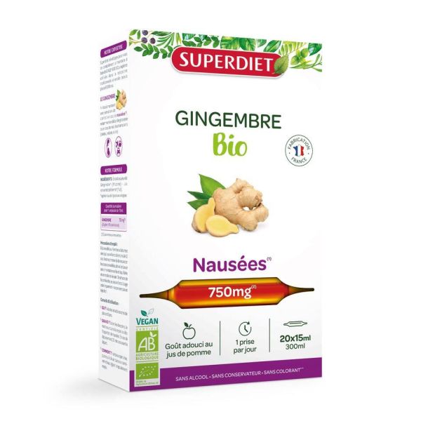 Gingembre Bio - 20 Ampoules De 15 Ml - Superdiet