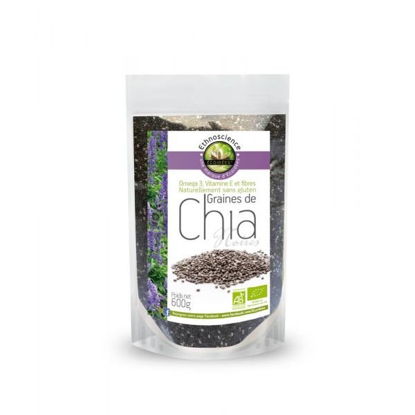 Graines De Chia Bio - Sachet 600 G - Ecoidées