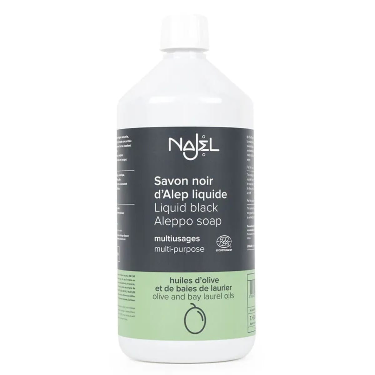 Savon Noir d'Alep Liquide Multiusage Bio de la marque Najel en 1 L.