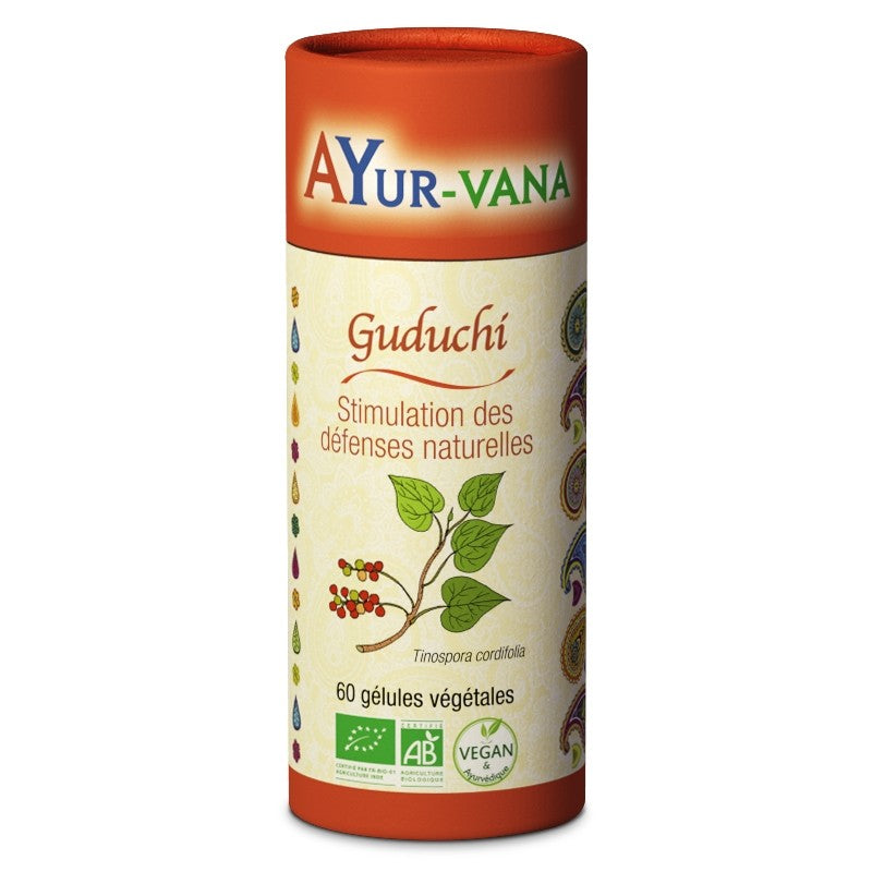 boîte de 60 gélules de guduchi de la marque ayur-vana