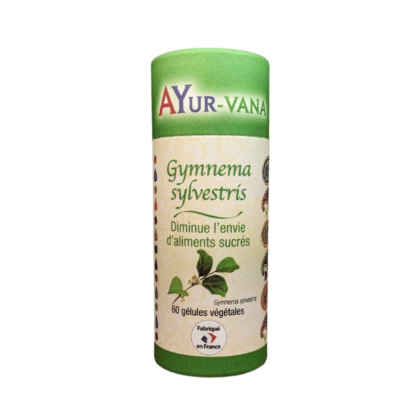 Boîte de 60 gélules de Gymnema sylvestris de la marque Ayur-vana