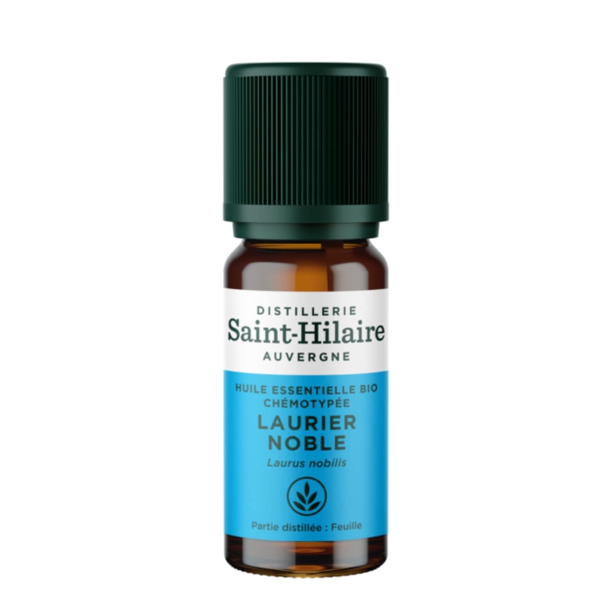 Un flacon d'Huile Essentielle de Laurier noble Bio de la distillerie Saint-Hilaire en 10 ml.