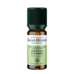 Un flacon de 10ml d'huile essentielle de menthe poivrée de la distillerie Saint-Hilaire.