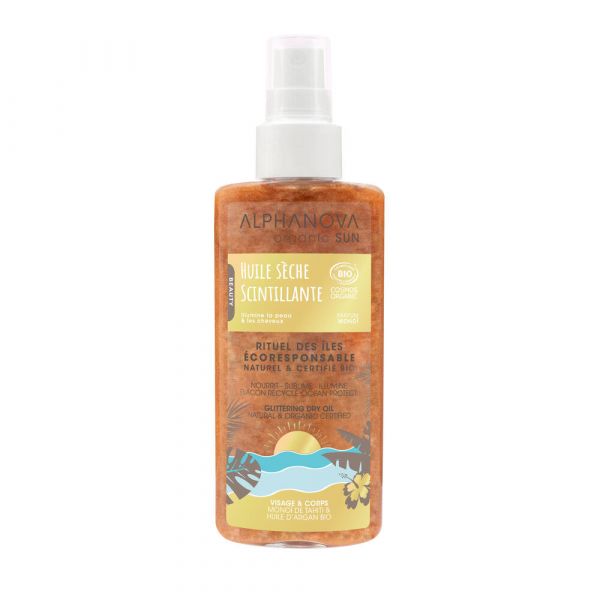 Huile Solaire Scintillante Bio - Spray 125 Ml - Alphanova