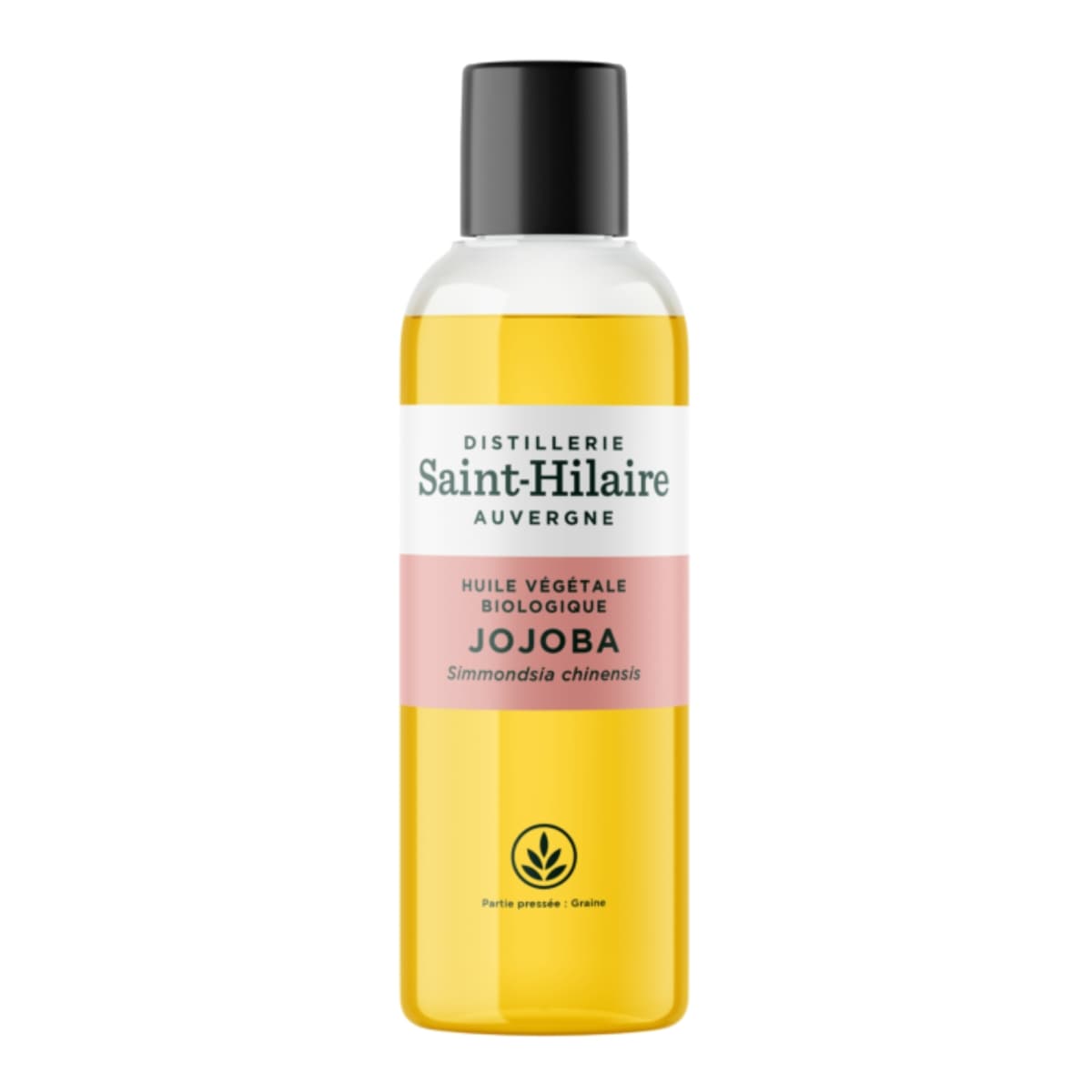 Un flacon d'Huile Végétale de Jojoba Bio de la distillerie Saint-Hilaire en 200ml. 