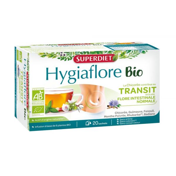 Hygiaflore Rhubarbe Transit Infusion Bio - 20 Sachets - Superdiet