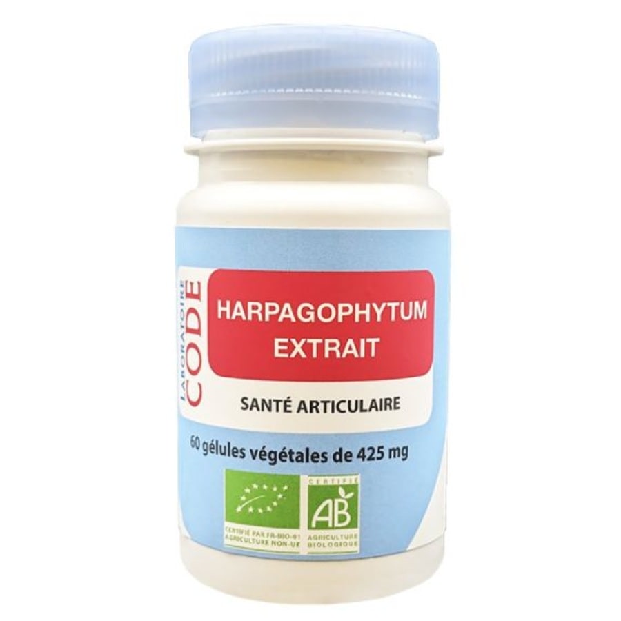 Une boite de 60 gélules d'Harpagophytum Bio du Laboratoire Code