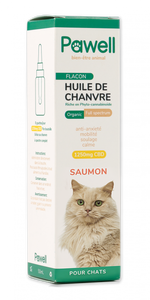 Huile Chanvre Pour Chat 2,5% Petit & Grand Chat, Goût Saumon - 10ml