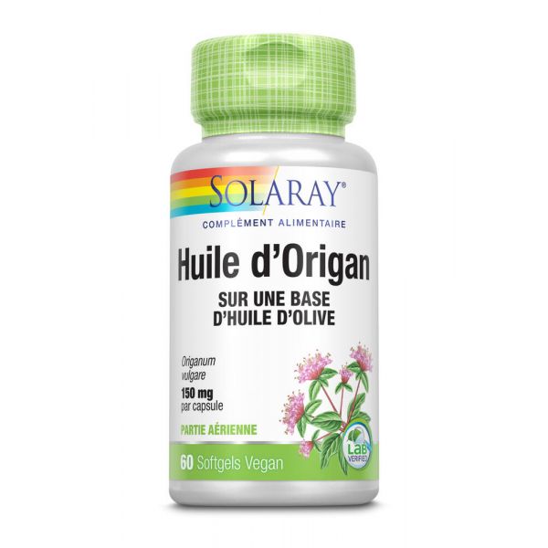 Huile D'origan 150 Mg - 60 Softgels Vegan - SOLARAY