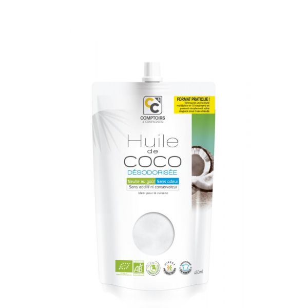 Huile De Coco Désodorisée Bio - 450 Ml - Comptoirs et compagnies