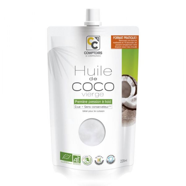 Huile De Coco Vierge Bio - 220 Ml - Comptoirs et compagnies