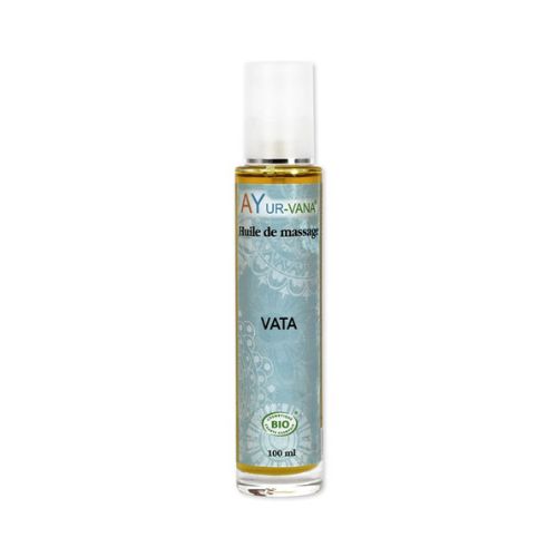 Flacon de 100ml d'huile de massage vata de la marque Ayur-vana