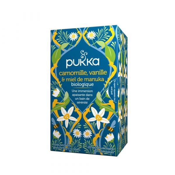 Infusion Camomille, Vanille Et Miel De Manuka Bio - Boite De 20 Sachets - Pukka