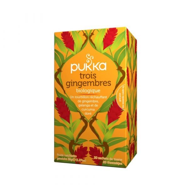 Infusion Trois Gingembres (three Ginger) Bio - Boite De 20 Sachets - Pukka