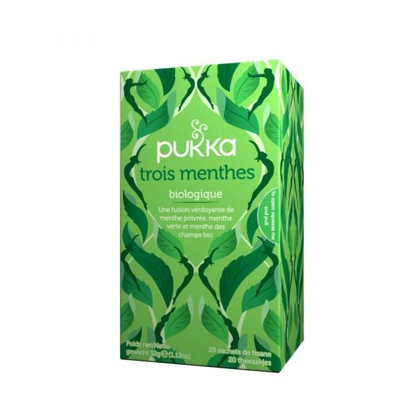 Infusion Trois Menthes (three Mint) Bio - Boite De 20 Sachets - Pukka