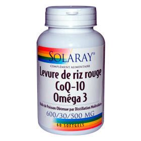 Levure De Riz Rouge + Co Q10 + Oméga 3 - 60 Softgels - SOLARAY