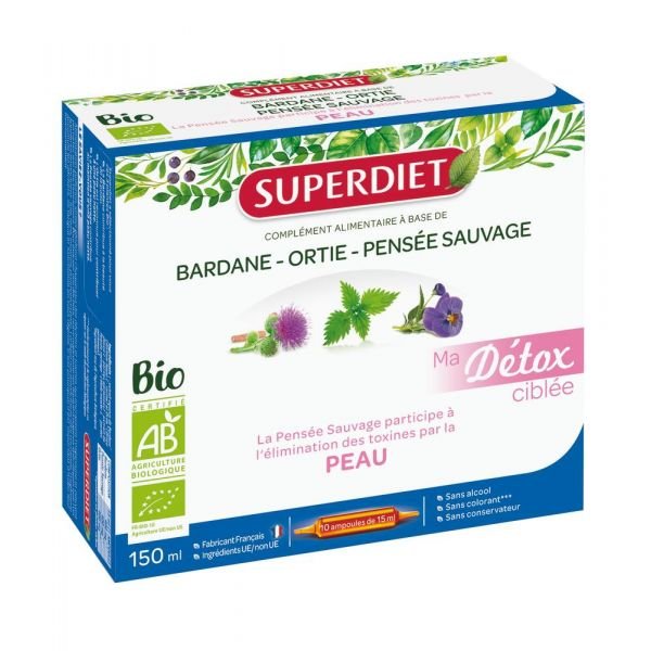 Ma Détox Ciblée Peau Bio - 10 Ampoules De 15 Ml - Superdiet