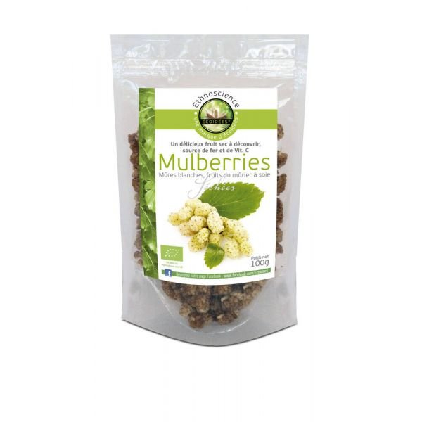 Mulberries, Mûres Blanches Bio - Sachet 100 G - Ecoidées